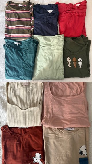 Lote de 10 camisetas manga larga