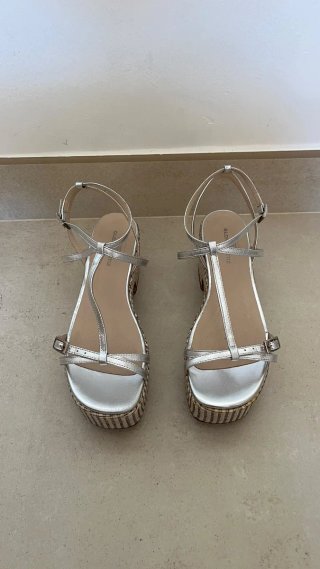 Sandalias Plataforma Plateadas Gloria Ortiz