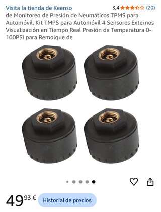 Kit 4 Sensores TPMS Presión Neumáticos