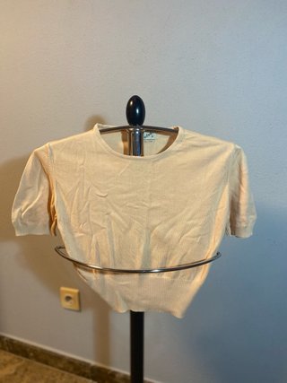 Camiseta de punto beige