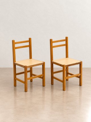 Set de 2 Sillas de Madera Rústica