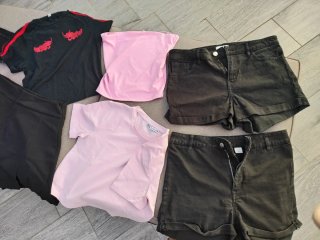 Pack vaqueros largos + cortos + falda corta negra