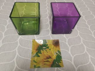 Set de 2 Jarrones de Cristal y Plato