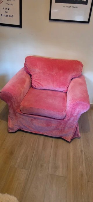 Butaca IKEA Rosa de Terciopelo