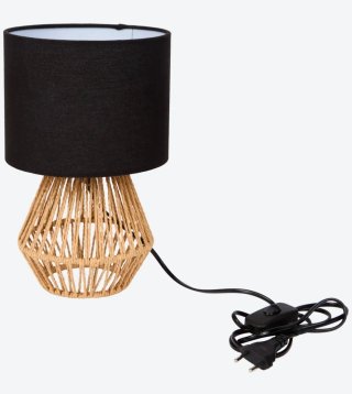 Lámpara de mesa con base de cuerda