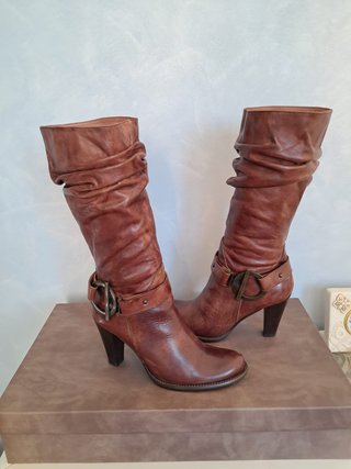 Stivali Slouchy in pelle marrone - Taglia 40