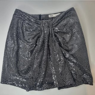 Falda Zara Plateada