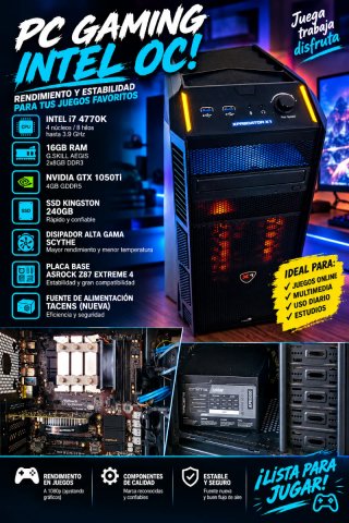 PC Gaming Intel i7, 16GB RAM, GTX 1050Ti