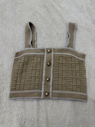 Top de punto beige talla S