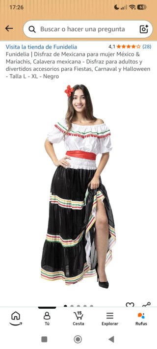 Disfraz de Mexicana Funidelia Talla L