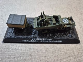 Maqueta M16 MGMC Half Track con remolque HO