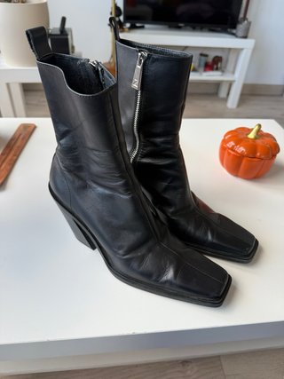 Botines de piel Zara punta cuadrada
