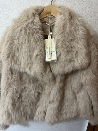 Chaqueta de pelo beige Vinceotto