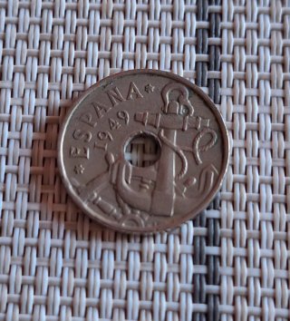 Moneda de 50 céntimos España 1949