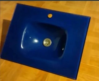 Lavabo de Cristal Azul