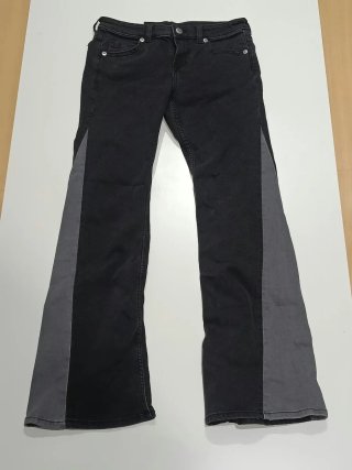 Pantalón vaquero campana bicolor