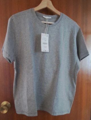 Camiseta Zara Gris Talla L