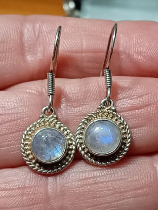 Pendientes de Plata de Ley piedra luna