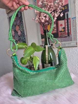 Bolso Hobo de Fiesta Verde