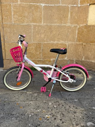 Bicicleta Infantil Btwin Rosa y Blanca