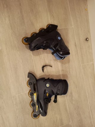 Patines con cierre roto para utilizar piezas