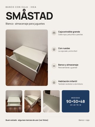Banco con caja de almacenaje IKEA SMÅSTAD