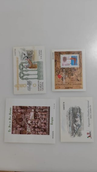 Lote de 4 Hojas Bloque Filatélicas Correos