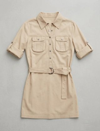 Vestido Estilo Safari Beige Talla S