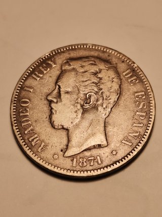 Moneda Amadeo I de España 1871