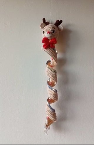 Adorno Navideño de Reno hecho a mano a ganchillo
