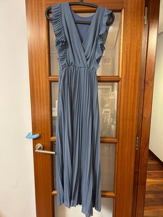 Vestido midi de ceremonia azul
