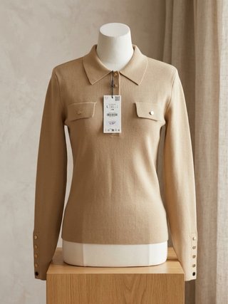 Jersey Zara Beige Talla L