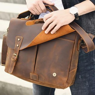 Bolso Mensajero de Cuero Crazy Horse