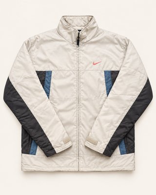 Chaqueta Acolchada Nike Beige y Negra