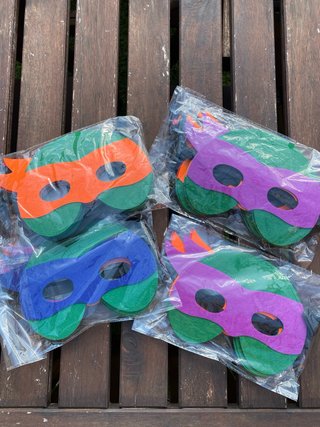 16 Antifaces Tortugas Ninja fieltro de colores