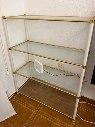 Estantería de Cristal con Estructura Metálica