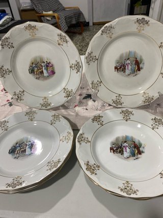 Set de 6 Platos de Porcelana Antigua Sevilla