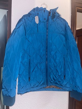 Cazadora Azul Acolchada con Capucha