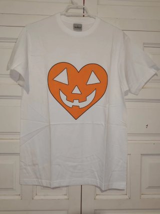Camiseta Blanca Calabaza Corazón Talla M