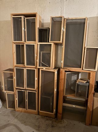 Lote de terrarios de madera y malla