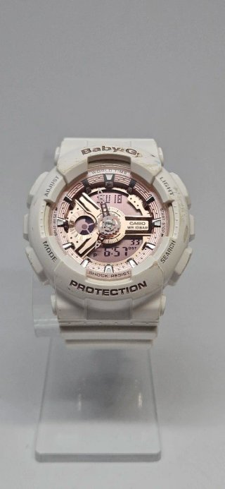 Reloj Casio Baby-G BA-110 Blanco y Oro Rosa