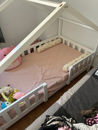 Cama Infantil Estilo Casita Blanca