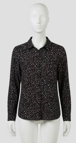 Blusa negra estampada
