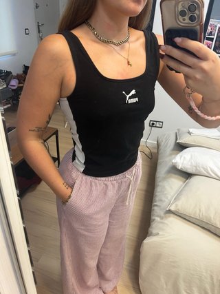 Top Puma Negro y Blanco