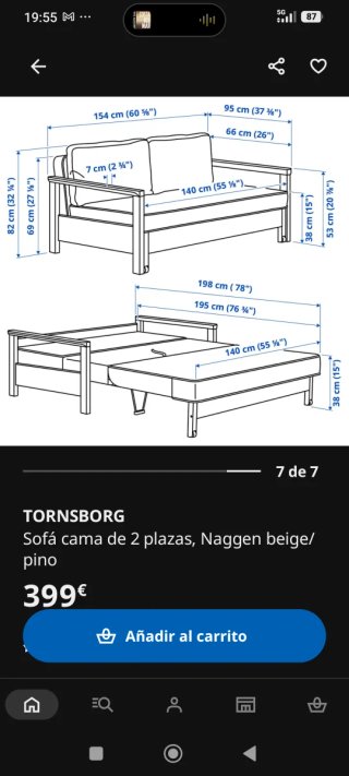 Sofá cama Tornsborg IKEA