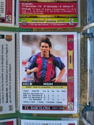 Carta Messi Fichas Liga 2005/2006