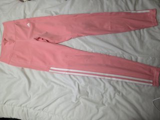 Leggings Adidas rosas tres rayas blancas M