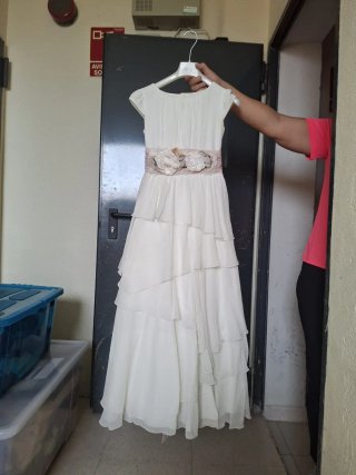 Vestido de Comunión Blanco con Flores