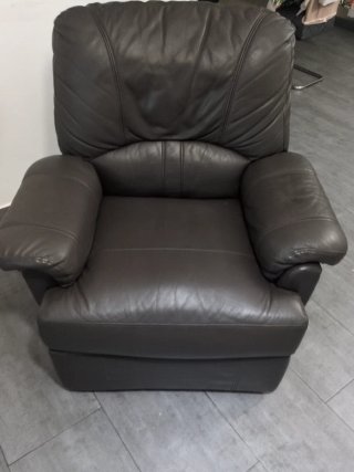 Sillón relax de polipiel marrón