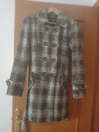 Abrigo de lana estampado Talla S